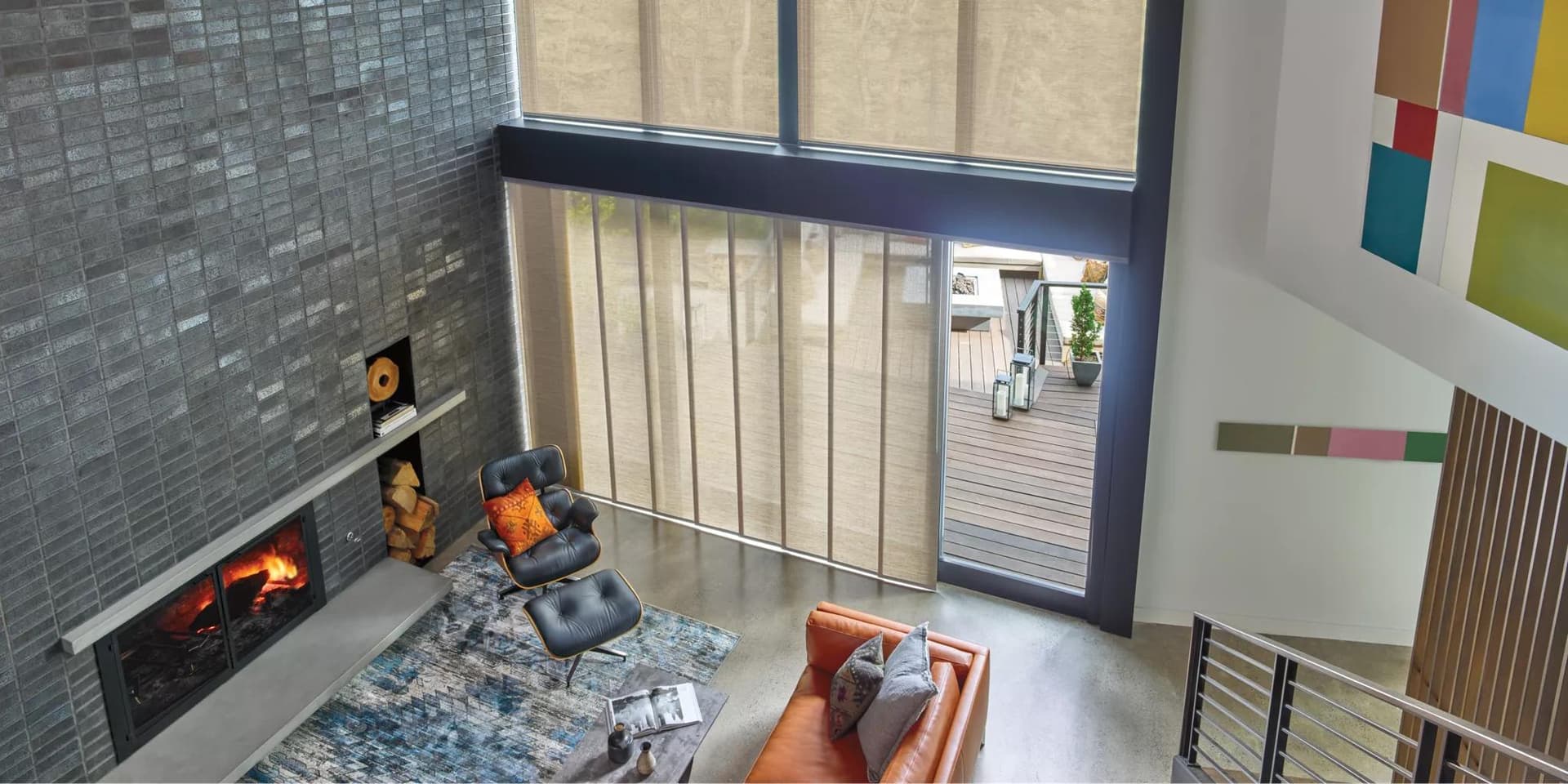 Stores à bandes Skyline pour le salon